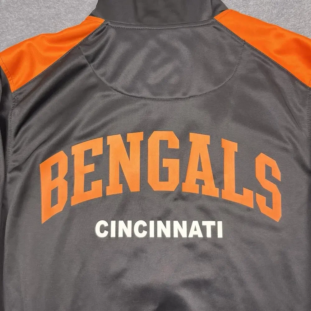 Cincinnati Bengals nfl jacket black orange zip up size medium
